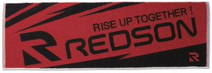 REDSON - Ręcznik bawełniany "Rise up together" black/red (110x33)