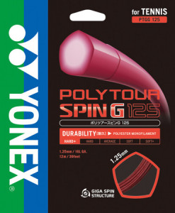 YONEX - Naciąg tenisowy POLY TOUR SPIN G 125 1.25 mm (red)