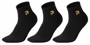 REDSON - Skarpety czarne ze złotym logo - 3 pary
