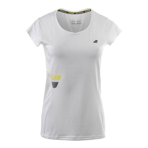 BABOLAT - T-shirt dziewczęcy Core Flag Tee white.jpg